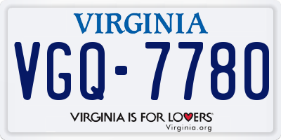 VA license plate VGQ7780