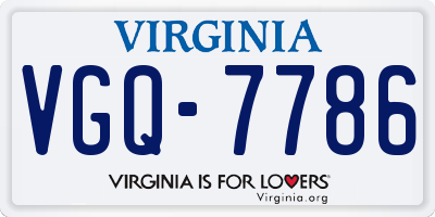 VA license plate VGQ7786