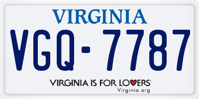 VA license plate VGQ7787