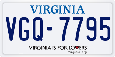 VA license plate VGQ7795