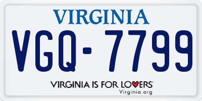 VA license plate VGQ7799