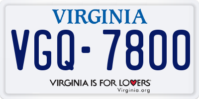 VA license plate VGQ7800