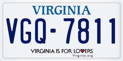 VA license plate VGQ7811