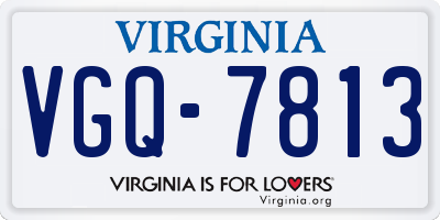 VA license plate VGQ7813