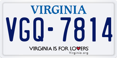 VA license plate VGQ7814