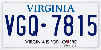 VA license plate VGQ7815