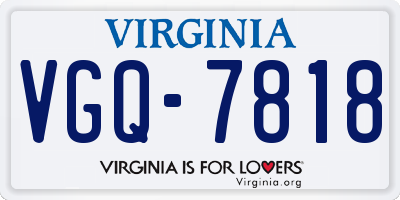 VA license plate VGQ7818
