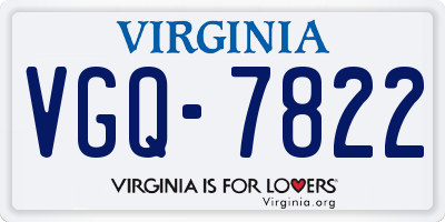 VA license plate VGQ7822