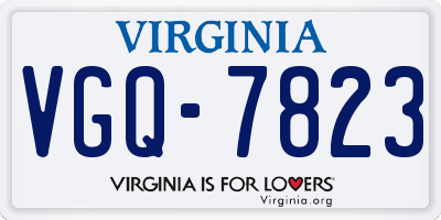 VA license plate VGQ7823