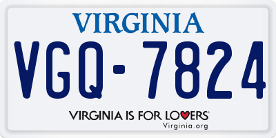 VA license plate VGQ7824