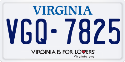 VA license plate VGQ7825