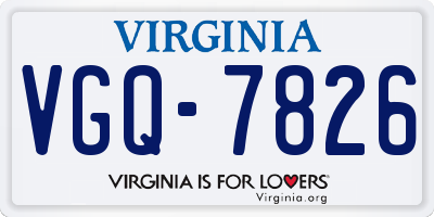 VA license plate VGQ7826