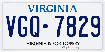 VA license plate VGQ7829