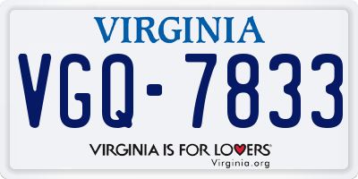 VA license plate VGQ7833