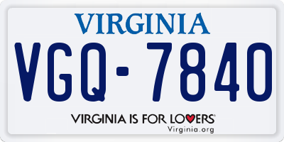 VA license plate VGQ7840