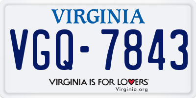 VA license plate VGQ7843