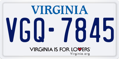 VA license plate VGQ7845