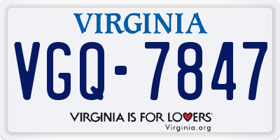 VA license plate VGQ7847