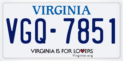 VA license plate VGQ7851