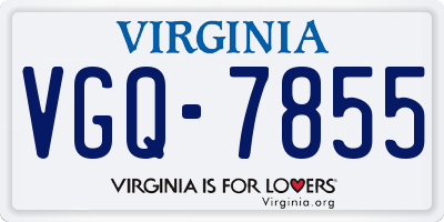 VA license plate VGQ7855