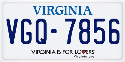 VA license plate VGQ7856