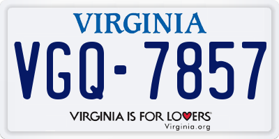 VA license plate VGQ7857