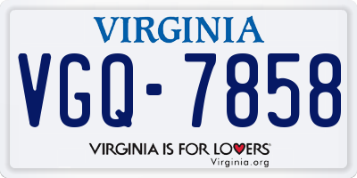 VA license plate VGQ7858