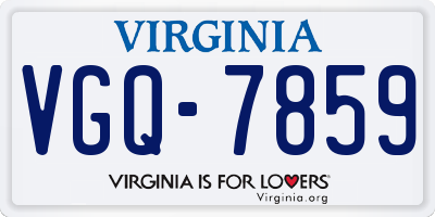 VA license plate VGQ7859