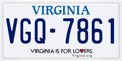 VA license plate VGQ7861