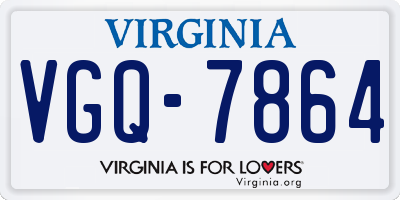 VA license plate VGQ7864