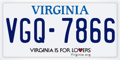 VA license plate VGQ7866