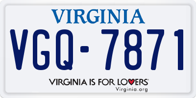 VA license plate VGQ7871