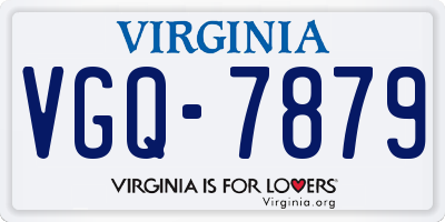 VA license plate VGQ7879