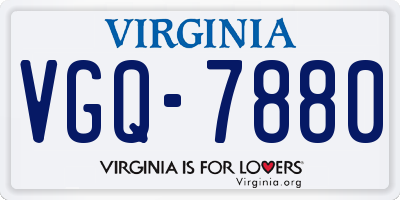 VA license plate VGQ7880