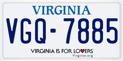 VA license plate VGQ7885