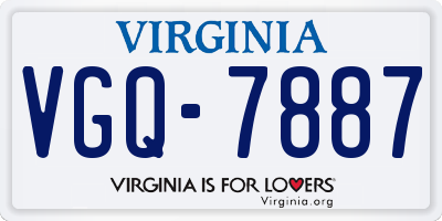 VA license plate VGQ7887