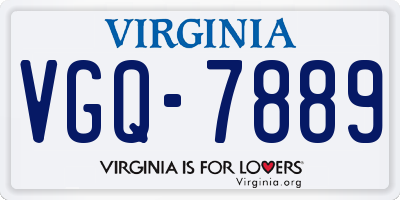 VA license plate VGQ7889