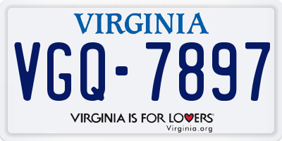 VA license plate VGQ7897