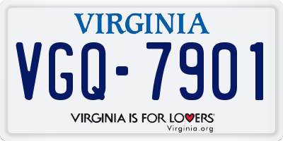 VA license plate VGQ7901