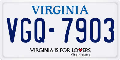VA license plate VGQ7903