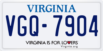 VA license plate VGQ7904