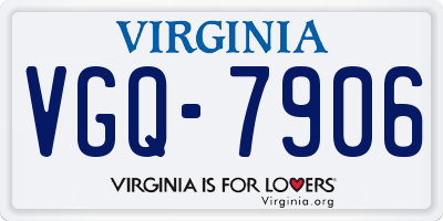 VA license plate VGQ7906