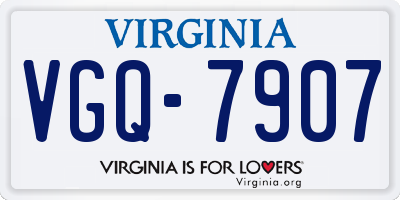 VA license plate VGQ7907