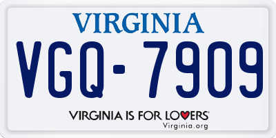 VA license plate VGQ7909