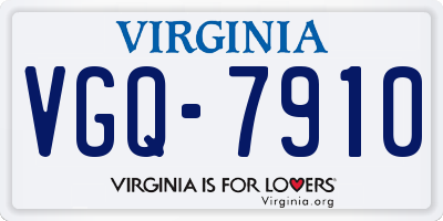 VA license plate VGQ7910