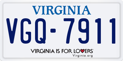 VA license plate VGQ7911