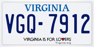 VA license plate VGQ7912