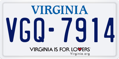 VA license plate VGQ7914
