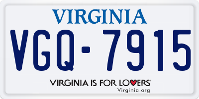 VA license plate VGQ7915