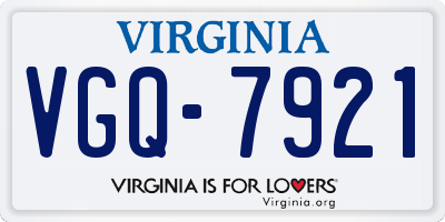VA license plate VGQ7921